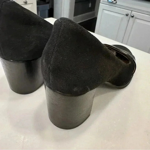 Clarks Artisan Tarah Brae Pump Slip on Black Suede patent Leather Women's 8.5 M - Picture 6 of 11